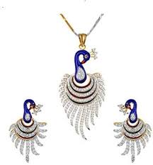 Designer Peacock Pendant Set